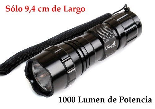 Linterna LED CREE XML T6, 1000 Lumen 5 modos y 9,4 cm